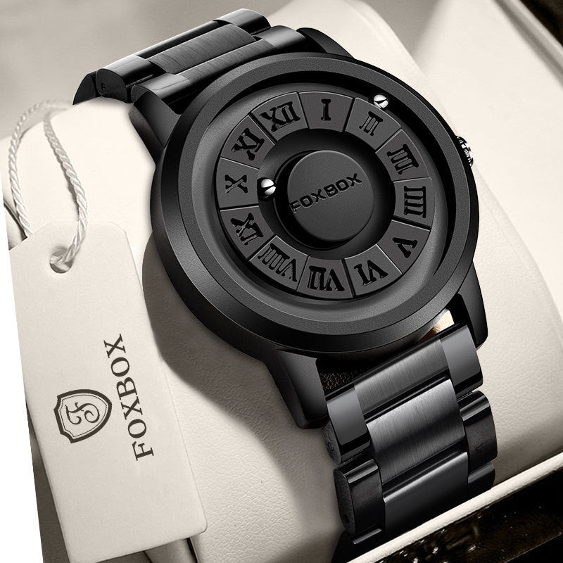 FB0047 Cool Magnetic Suspension Watch Men's Black Technology Creative Personality Concept Watch