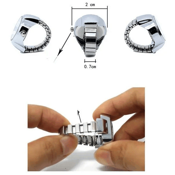 Fashionable Silver Flower Ring Watch with Large Numbers, Stylish and Unique Decorative Watch for Students, Wholesale