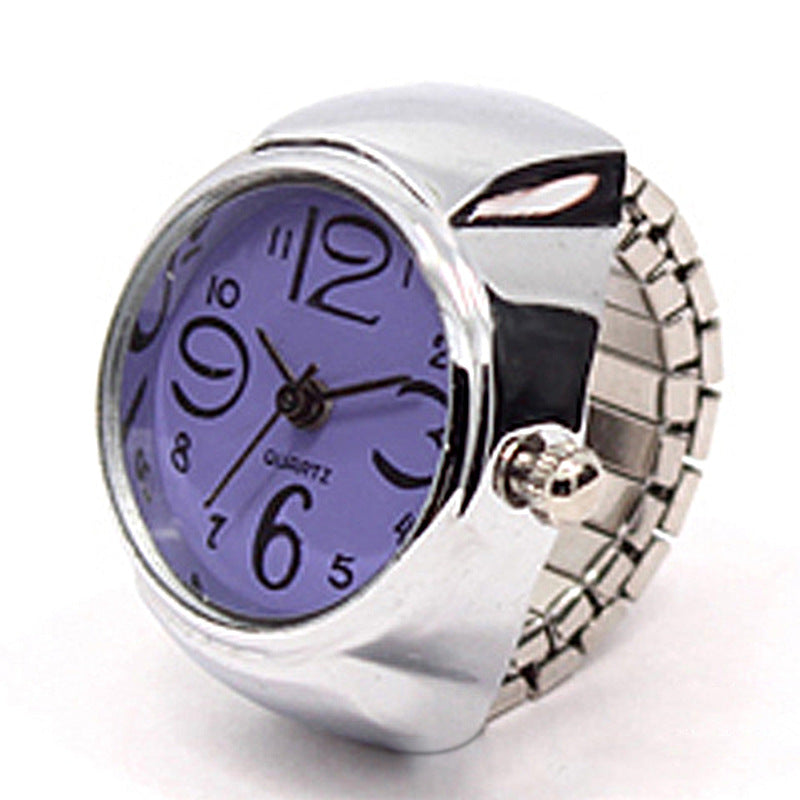 Fashionable Silver Flower Ring Watch with Large Numbers, Stylish and Unique Decorative Watch for Students, Wholesale
