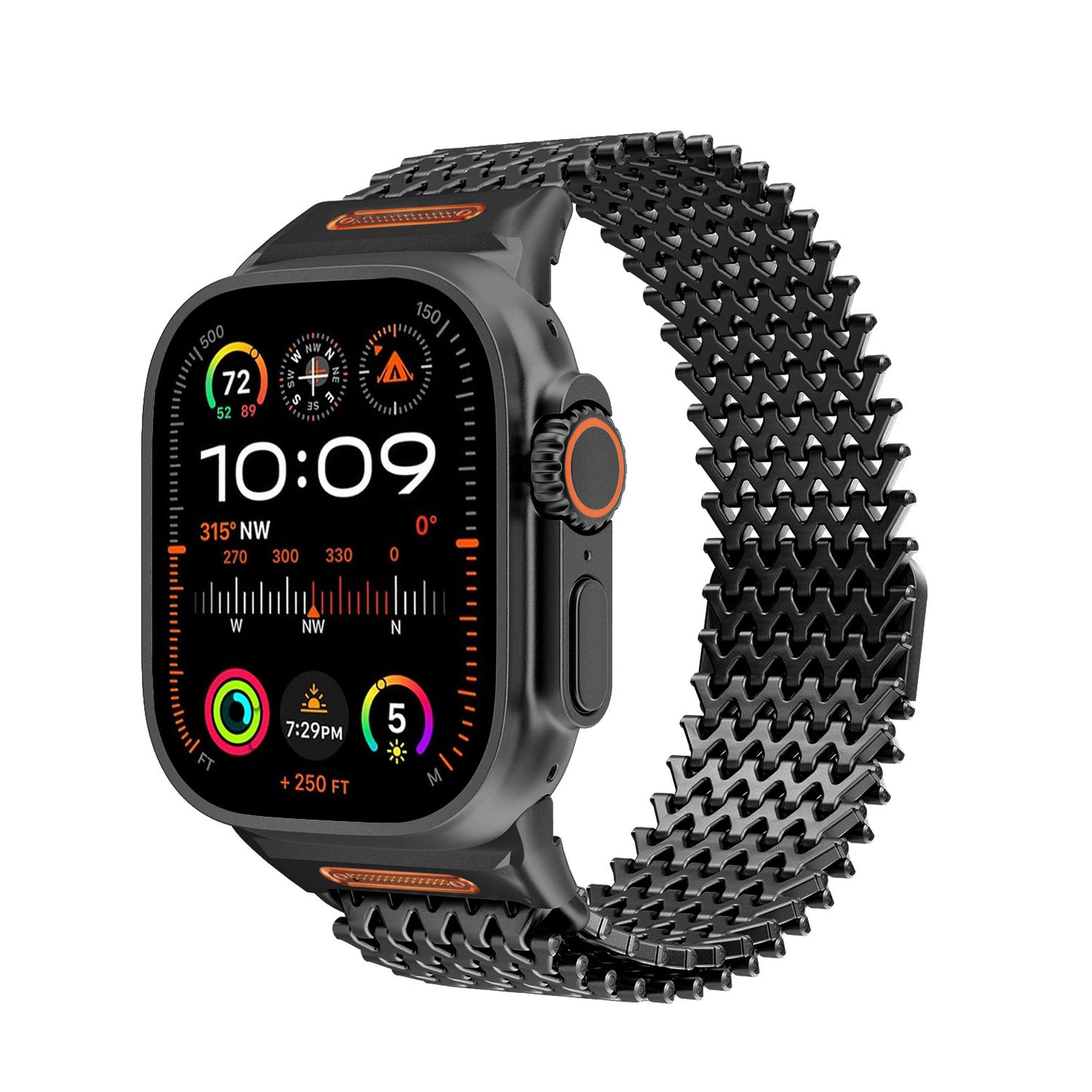 Suitable for Apple Watch stainless steel strap iWatch Ultra W-shaped magnetic metal strap
