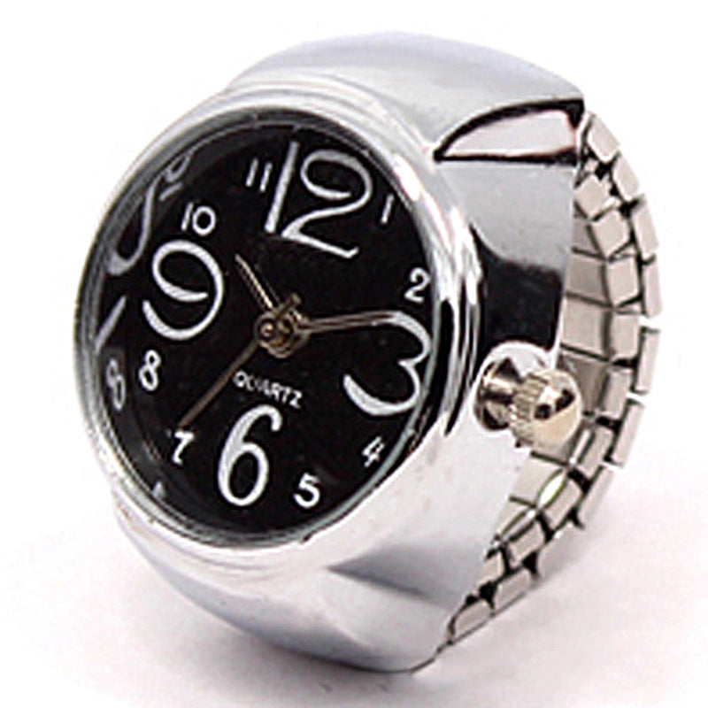 Fashionable Silver Flower Ring Watch with Large Numbers, Stylish and Unique Decorative Watch for Students, Wholesale