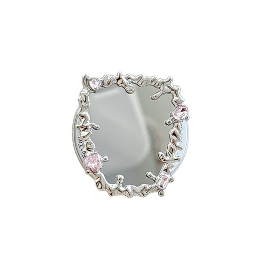 Love Butterfly Mirror Mobile Airbag Bracket Magnetic Back Patch Women's Makeup Mirror