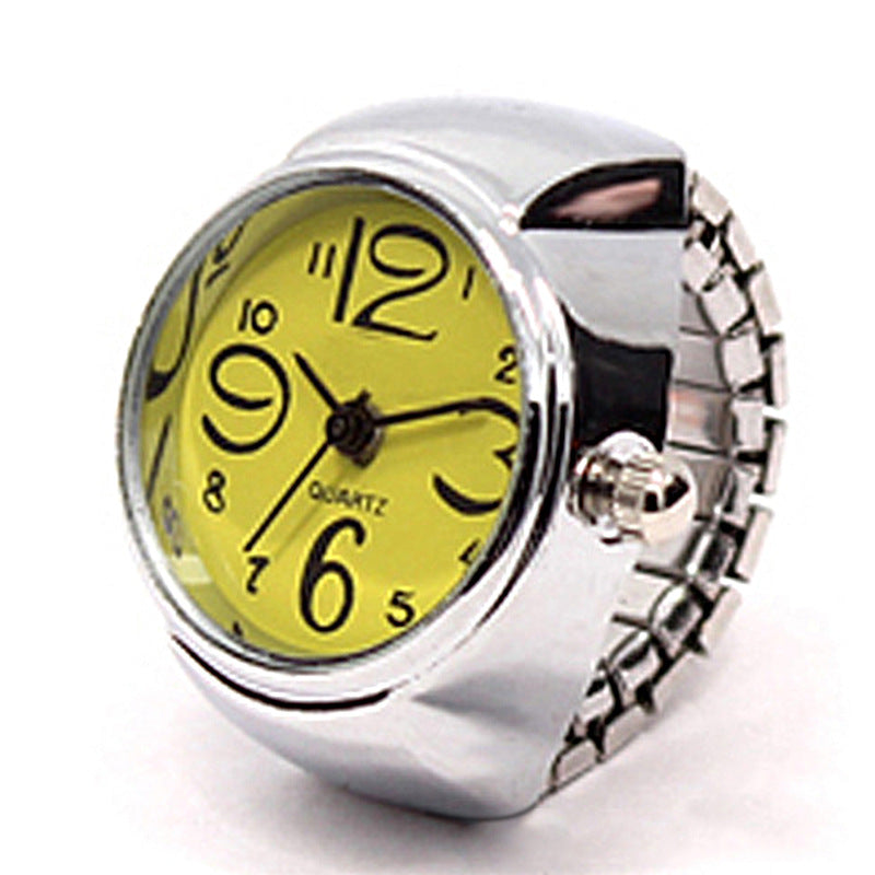 Fashionable Silver Flower Ring Watch with Large Numbers, Stylish and Unique Decorative Watch for Students, Wholesale