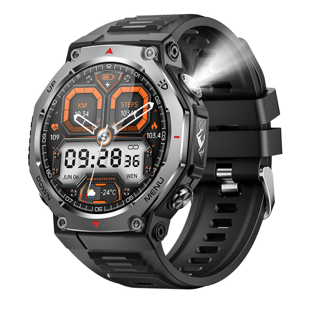 KT85 Smart Watch Bluetooth Call Flashlight Heart Rate Oximeter Step Multi functional Outdoor Watch