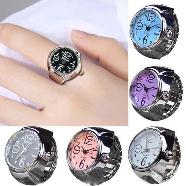 Fashionable Silver Flower Ring Watch with Large Numbers, Stylish and Unique Decorative Watch for Students, Wholesale