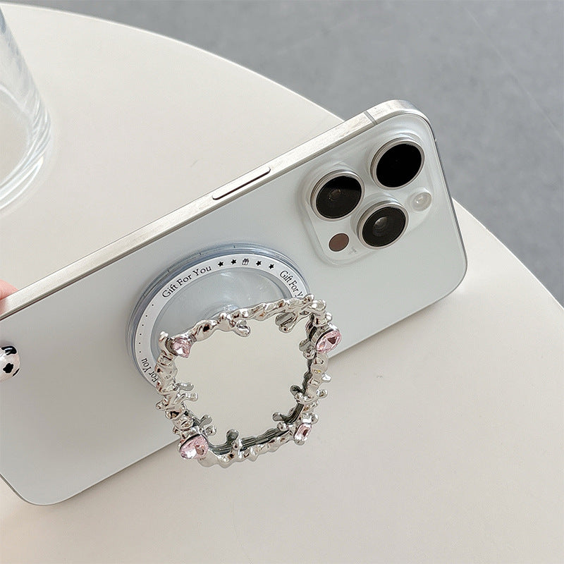 Love Butterfly Mirror Mobile Airbag Bracket Magnetic Back Patch Women's Makeup Mirror