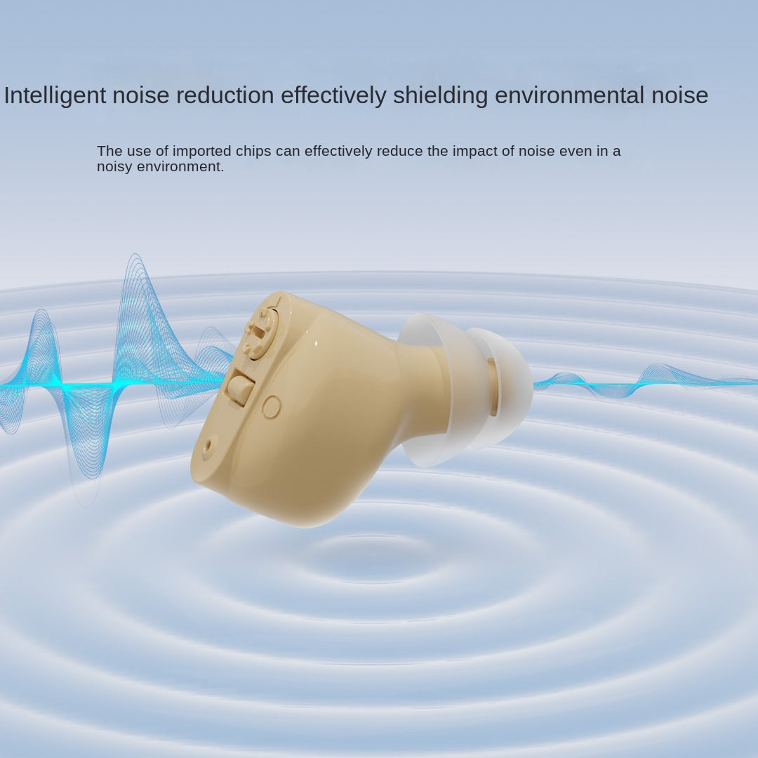 Portable Hearing Aid for Elderly - Rechargeable In-Ear Sound Amplifier, Hearing Assistance Device Accessories