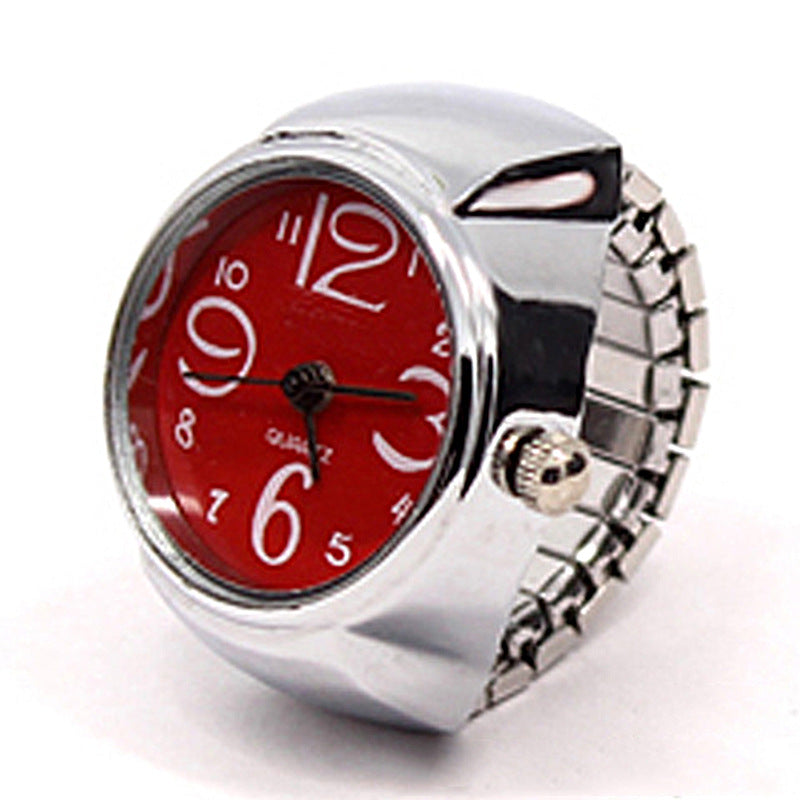 Fashionable Silver Flower Ring Watch with Large Numbers, Stylish and Unique Decorative Watch for Students, Wholesale