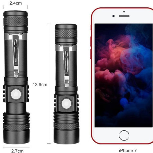 White laser high-power flashlight, strong light, outdoor charging,